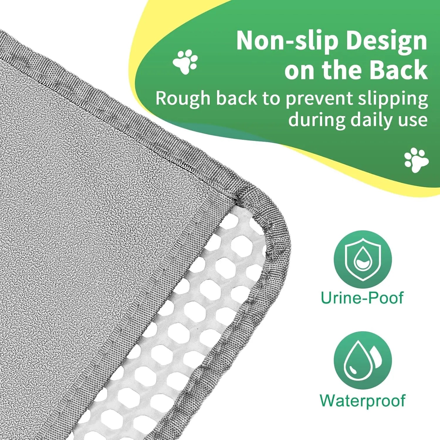 24''X 18'' Large Litter Mat, 2 Layer Cat Litter Mat Litter Trapping Mat,Litter Box Mats for Floor, Cats Litterbox Catcher Rug for Kitty Pet, Waterproof Urine Proof,Non-Slip